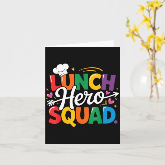 School Lunch Hero Squad Cafeteria Workers Crew Lad カード (黄色い花)