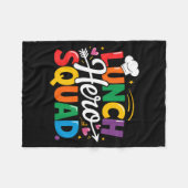 School Lunch Hero Squad Cafeteria Workers Crew Lad フリースブランケット (正面(横))