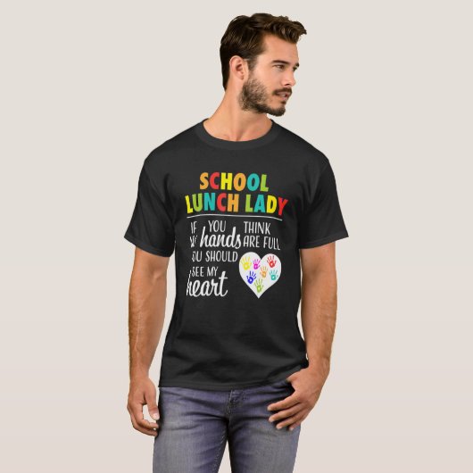 School Lunch Lady Cute Heart Appreciation Gift Tシャツ (正面フル)