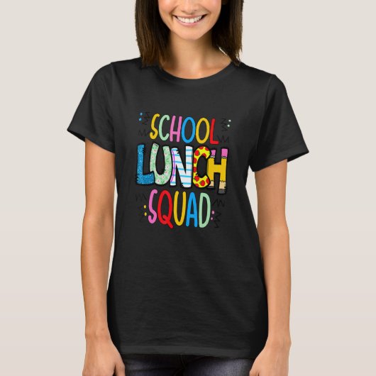 School lunch squad cafeteria worker lunch lady foo tシャツ (正面)