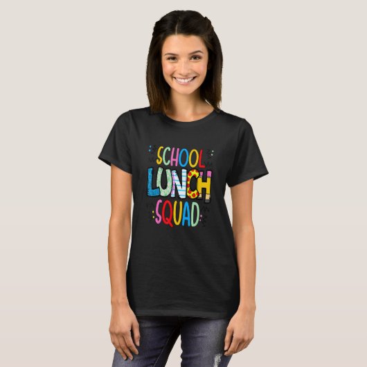 School lunch squad cafeteria worker lunch lady foo tシャツ (正面フル)