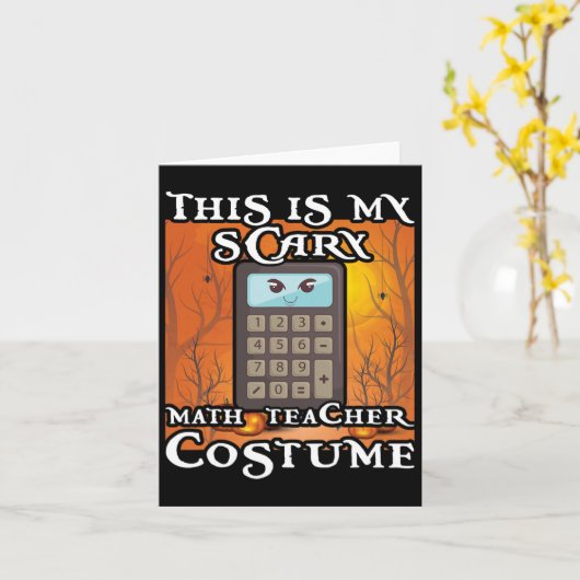 School Math Teacher Funny This Is My Scary Hallowe カード (黄色い花)