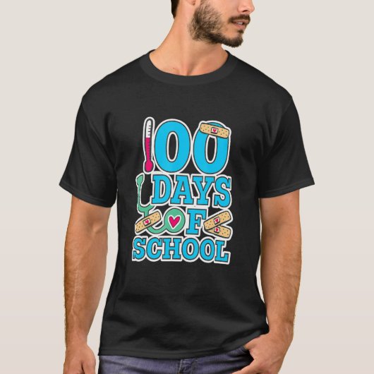 School Nurse 100 Days Of School Tシャツ (正面)