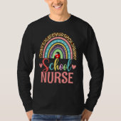School Nurse Boho Rainbow Leopard Nurse Week 2022 Tシャツ (正面)