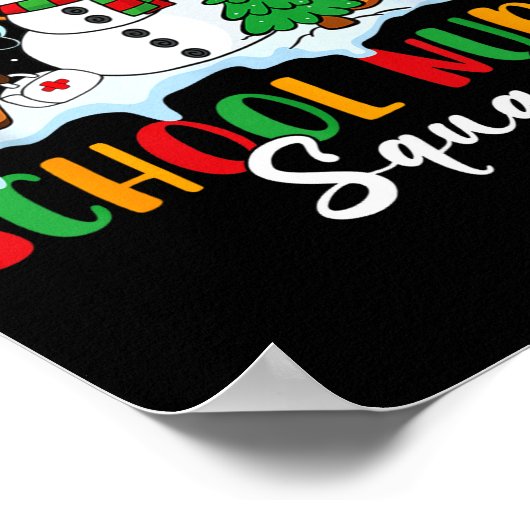 School Nurse Squad Reindeer Snowman Gingerbread Ch ポスター (角)