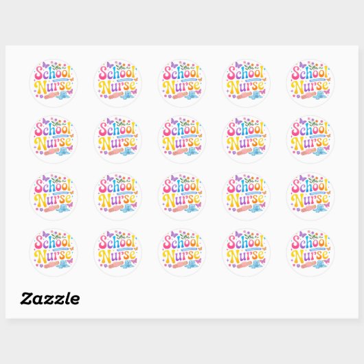 School Nurse Stickers ラウンドシール (シート)