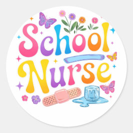 School Nurse Stickers ラウンドシール