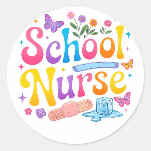 School Nurse Stickers ラウンドシール (正面)