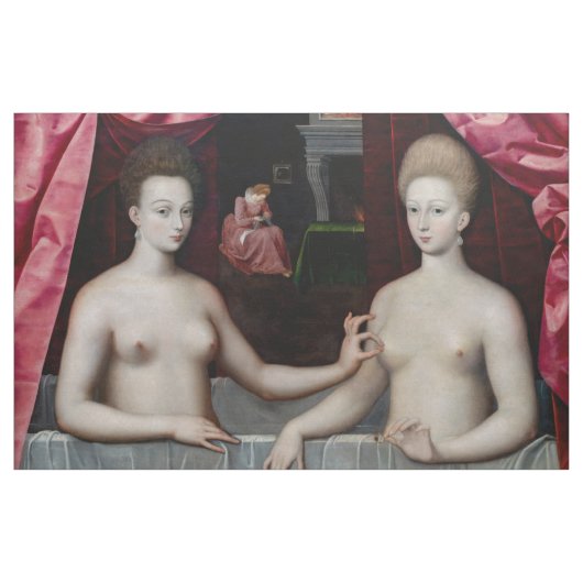 School of Fontainebleau - Gabrielle d'Estrees ファブリック (ヤード)