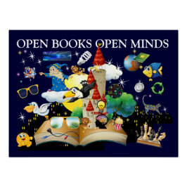 School Open Books Glossy Poster ポスター