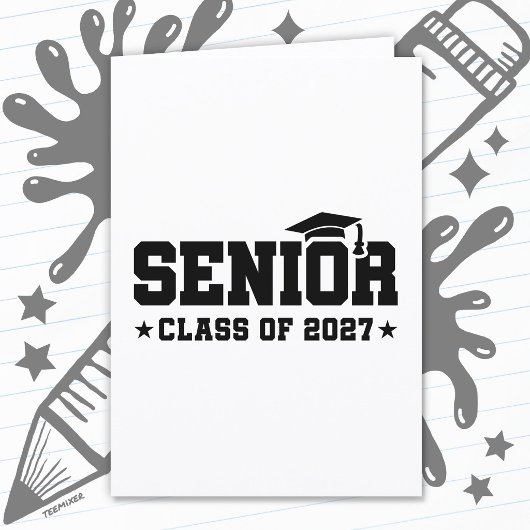 School Pride Graduation Year Senior Class of 2027 カード