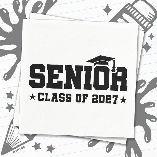 School Pride Graduation Year Senior Class of 2027 スタンダードカクテルナプキン