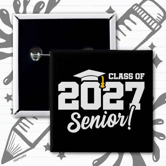 School Pride Graduation Year Senior Class of 2027 缶バッジ