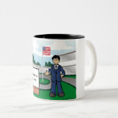 School Principal Cartoon by PrintedPerfection.com ツートーンマグカップ (正面右)