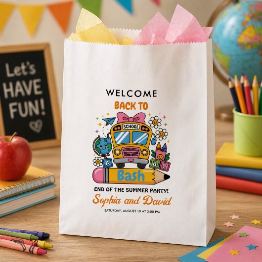School’s Back Bash! Editable End of Summer Party  フェイバーバッグ
