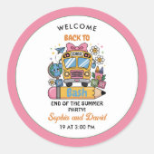 School’s Back Bash! Editable End of Summer Party  ラウンドシール (正面)