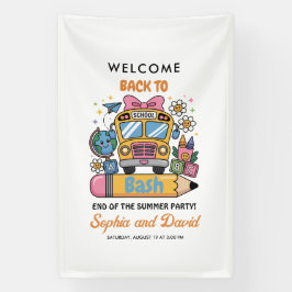 School’s Back Bash! Editable End of Summer Party  横断幕