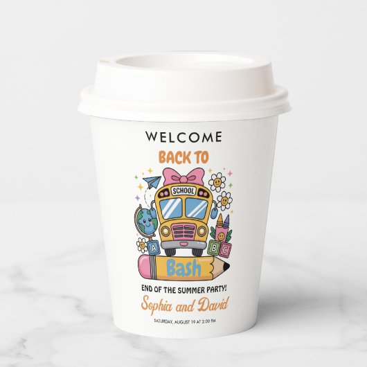 School’s Back Bash! Editable End of Summer Party  紙コップ (裏面)