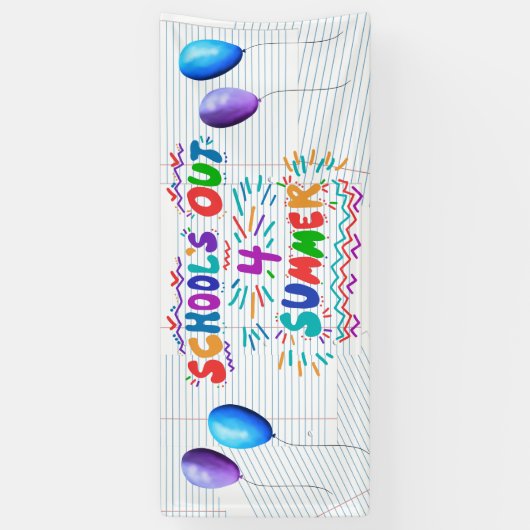 School’s Out for Summer Banner 横断幕 (縦)
