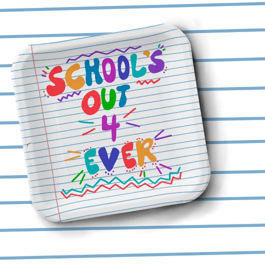 School’s Out Forever Loose Leaf Paper ペーパープレート
