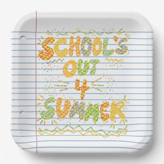 School’s Out Loose Leaf Paper ペーパープレート (正面)