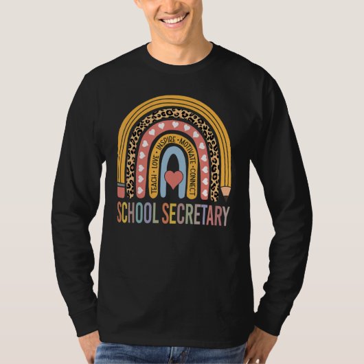 School Secretary 100th Day Of School School Clerk  Tシャツ (正面)