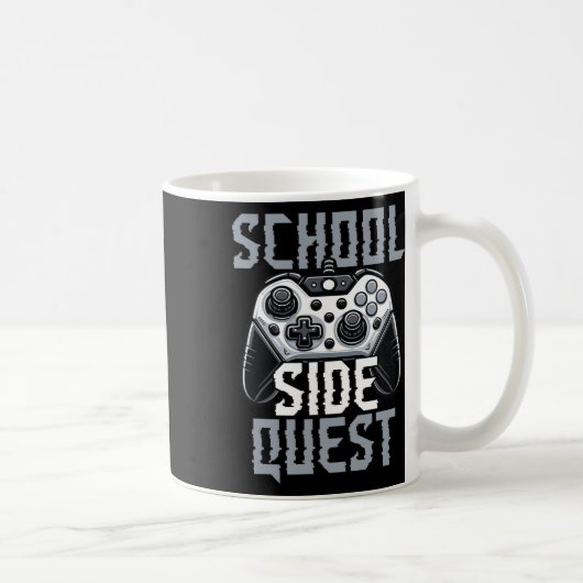 School Side Quest Funny Gamer Ck To School コーヒーマグカップ (右)
