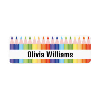 School Simple Colorful Pencils Back to school ラベル