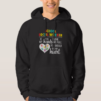 School social worker Cute Heartfor Women Men Teach パーカ