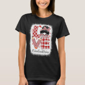 School Social Worker Love Messy Bun Valentine's Ap Tシャツ (正面)