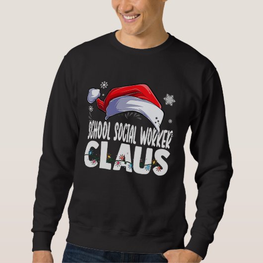 School Social Worker Santa Claus Christmas Matchin スウェットシャツ (正面)
