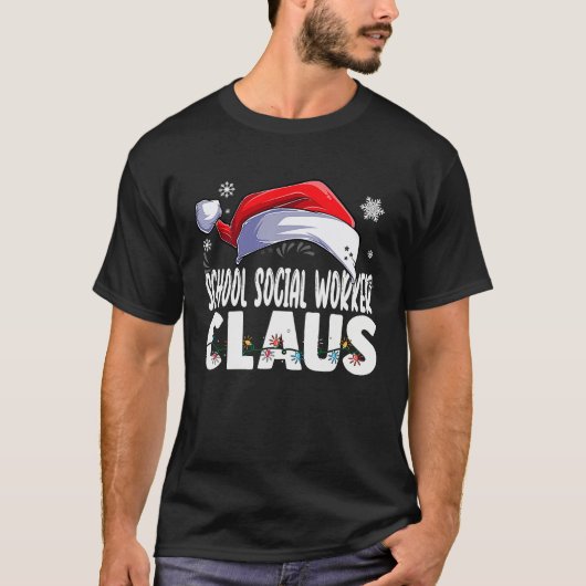 School Social Worker Santa Claus Christmas Matchin Tシャツ (正面)