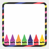School Stickers with Crayons スクエアシール (正面)