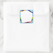 School Stickers with Crayons スクエアシール (バッグ)