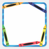 School Stickers with Crayons スクエアシール (正面)