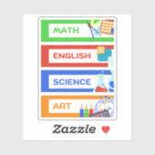 School subject stickers pack/labels stickers  シール (シート)