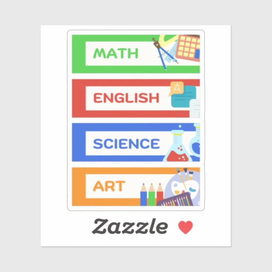 School subject stickers pack/labels stickers  シール (シート)