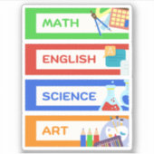 School subject stickers pack/labels stickers  シール (正面)
