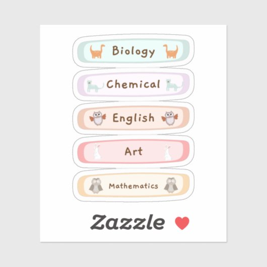 School subject stickers pack/labels stickers シール (シート)