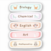 School subject stickers pack/labels stickers シール (正面)
