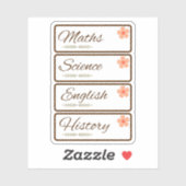 School subject stickers pack/labels stickers シール (シート)
