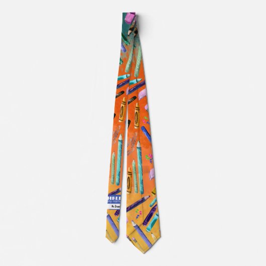 School supplies ombré pattern ネクタイ (裏面)