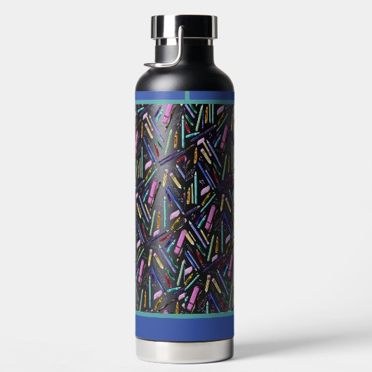 School supplies pattern ウォーターボトル (右面)