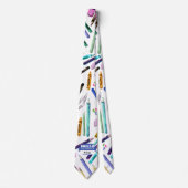 School supplies pattern ネクタイ (正面)