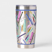 School supplies pattern 保温保冷タンブラー (背面)