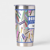 School supplies pattern 保温保冷タンブラー (右面)