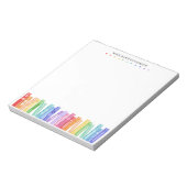 School Teacher Rainbow Color Books Custom  ノートパッド (回転)