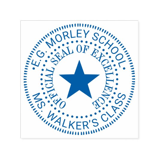 School Teacher Star Official Seal of Excellence セルフインキングスタンプ (デザイン)