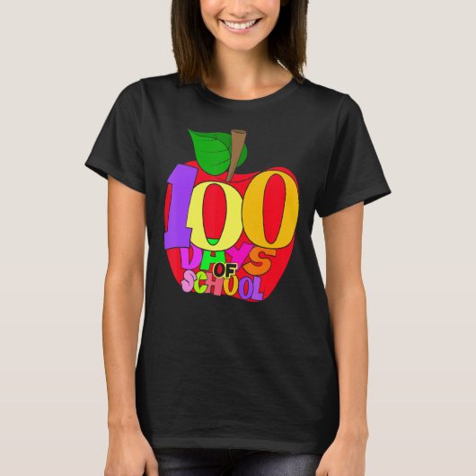 School Teacher Student Girls Boys Gift 100 Days Of Tシャツ (正面)