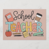 School Teacher Teaching Future Leaders Gifts 招待状 (正面)